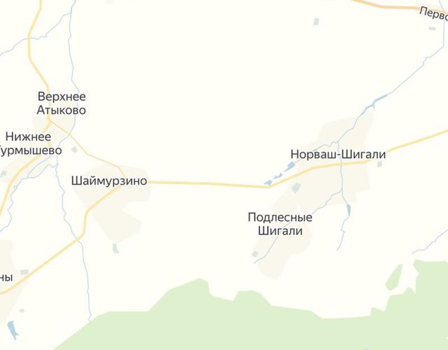 Шаймурзино и Новаш-Шигали на Яндекс.Картах